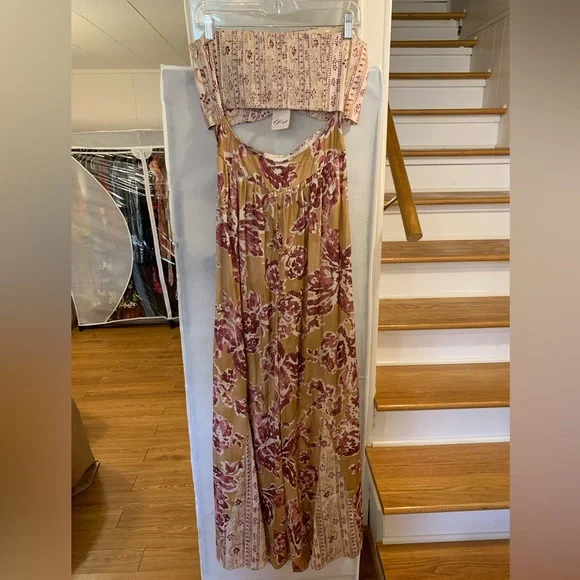 Free people Juliet Strapless Cut/out Jumpsuit Sz L - Picture 3 of 6